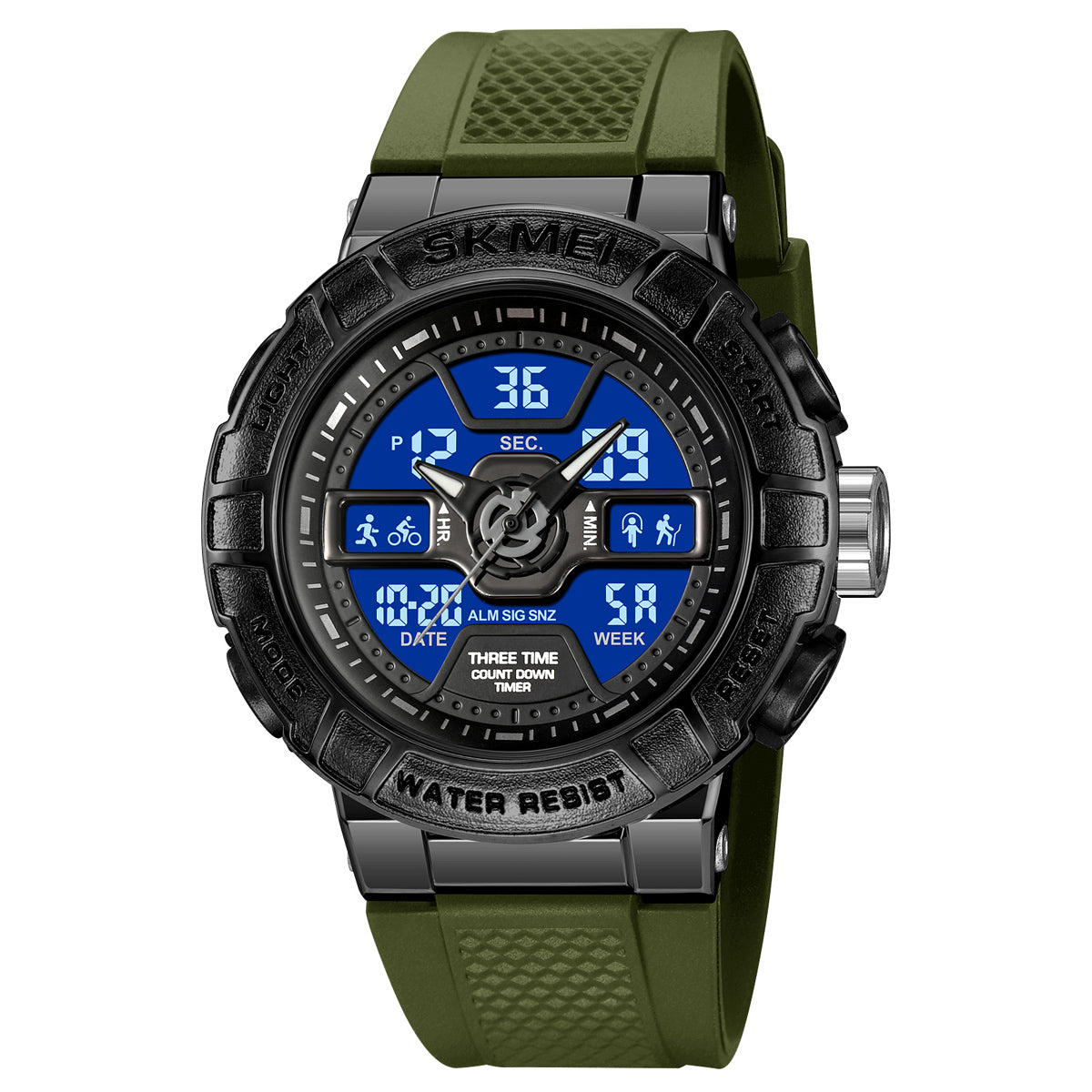 2227 Reloj Skmei deportivo para caballero pulsera de resina