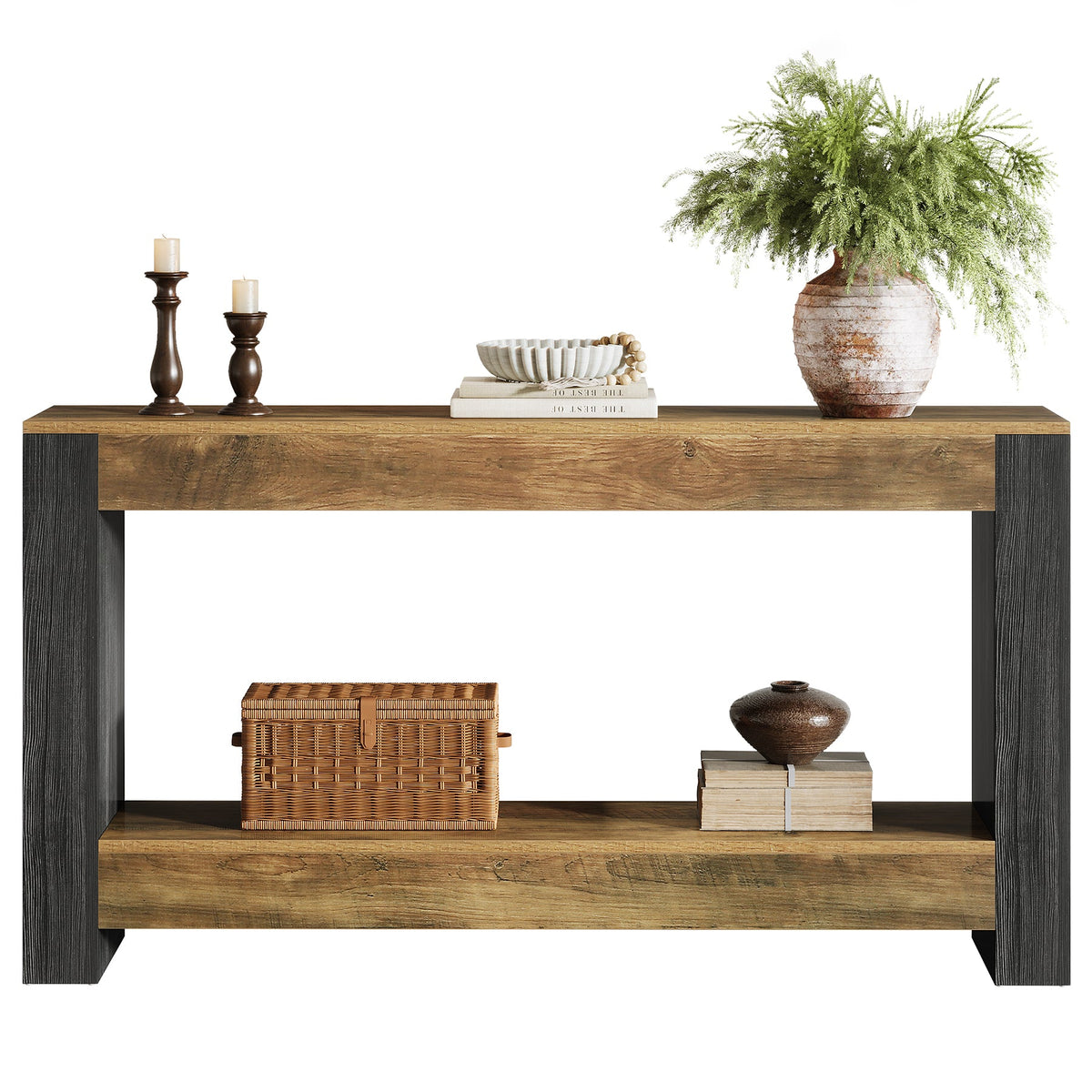 HOGA-F2190 Estantería Tribesigns de madera dos compartimientos