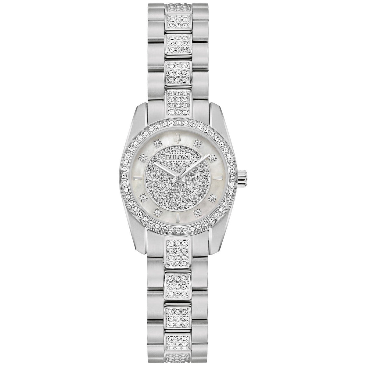96L313 Reloj Bulova Crystal de señorita pulsera de metal