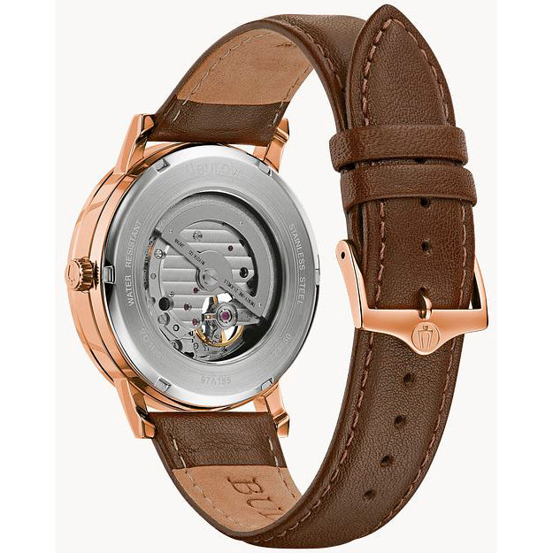 97A155 Reloj Bulova para Hombre Automático banda de piel