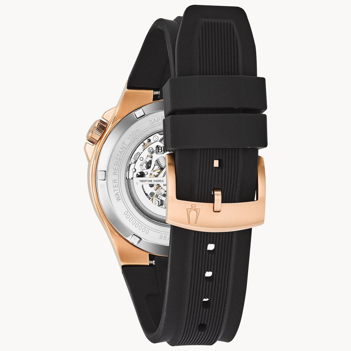 98A177 Reloj Bulova Machine de hombre automático pulsera de resina