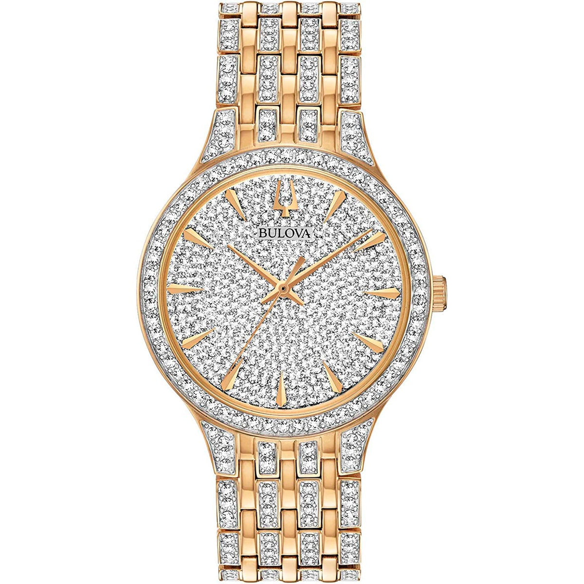 98A229 Reloj Bulova Crystal de hombre correa de metal
