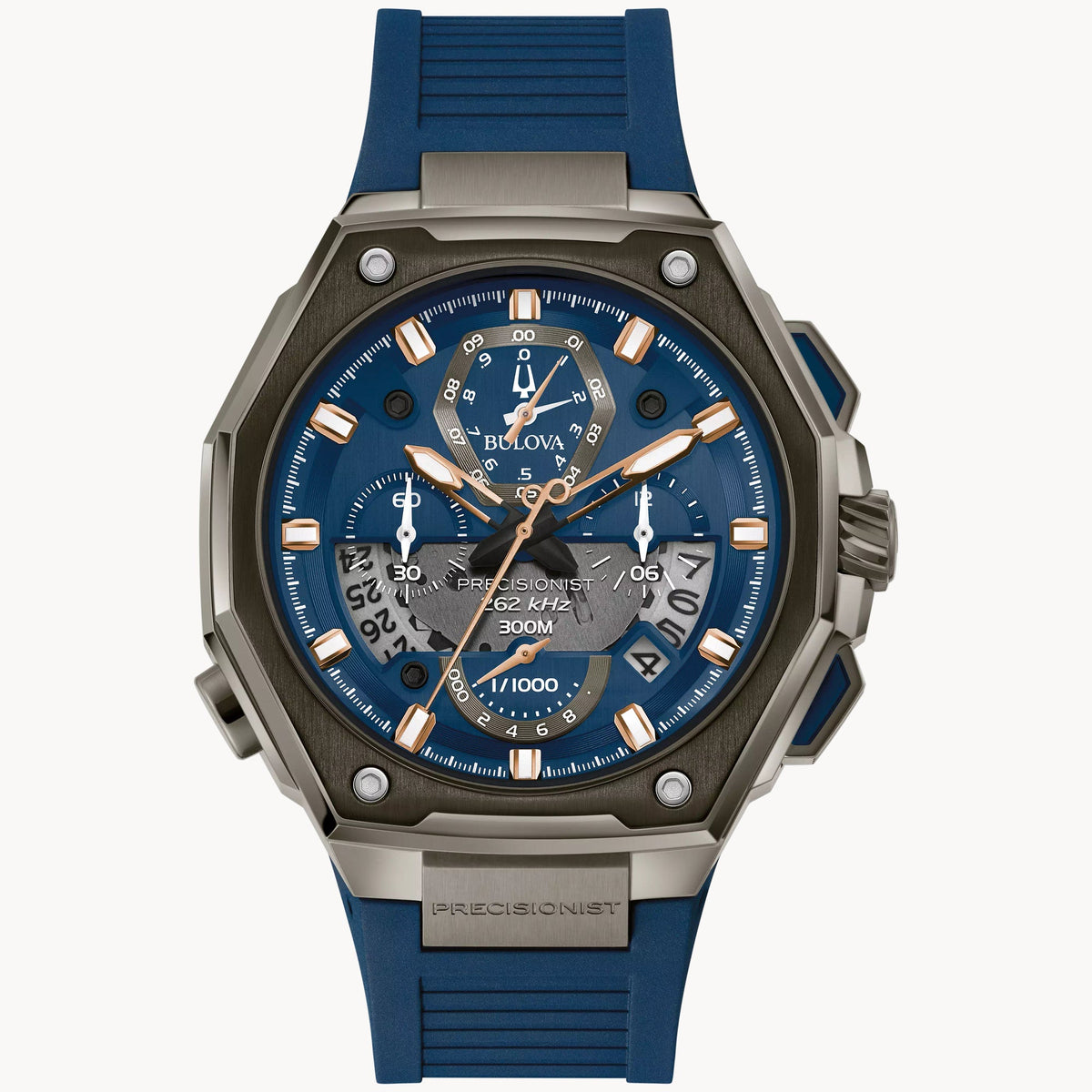 98B357 Reloj Bulova Precisionist Edición 10 aniversario de hombre pulsera de resina 45 mm