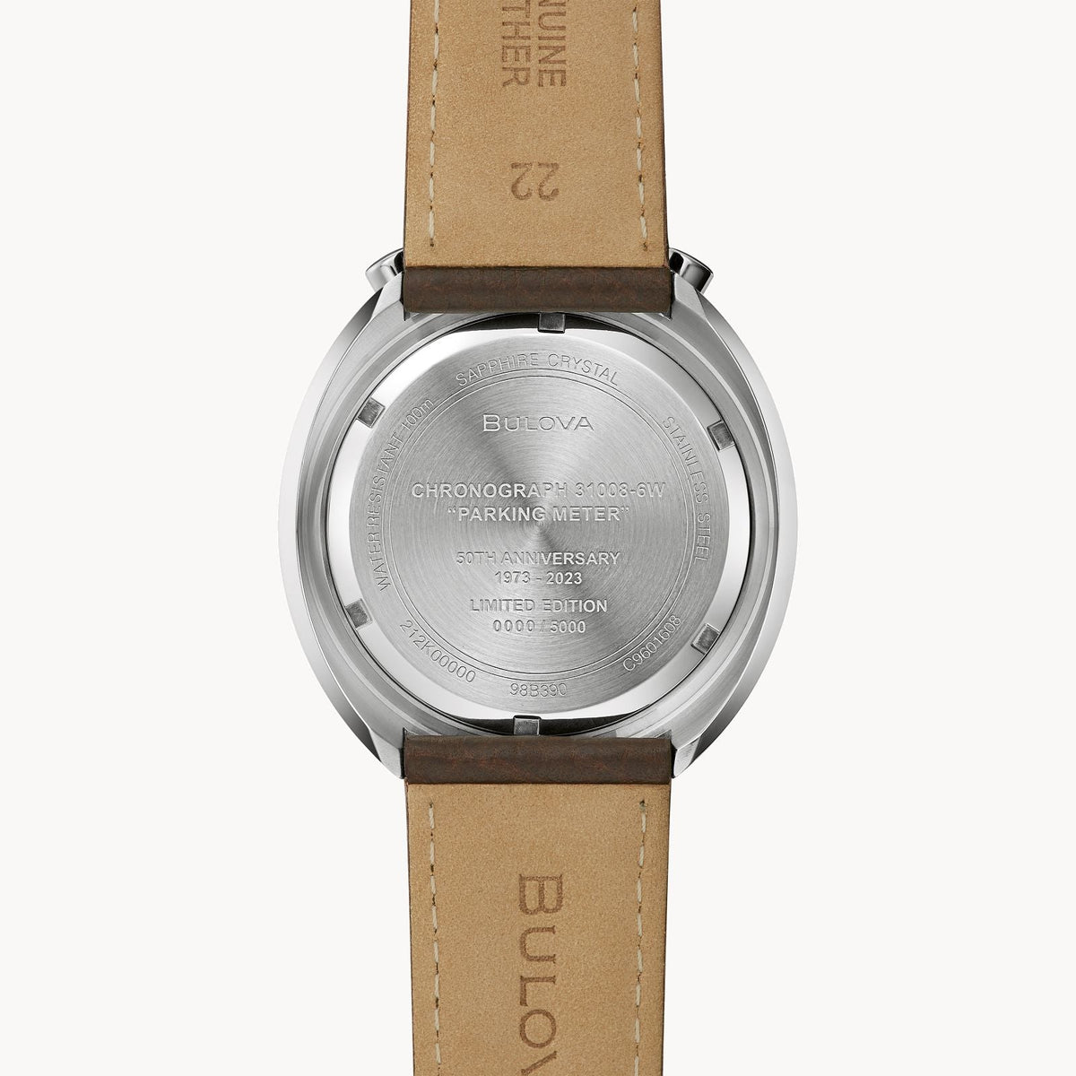 98B390 Reloj Bulova Parking Meter de hombre pulsera de cuero 43 mm