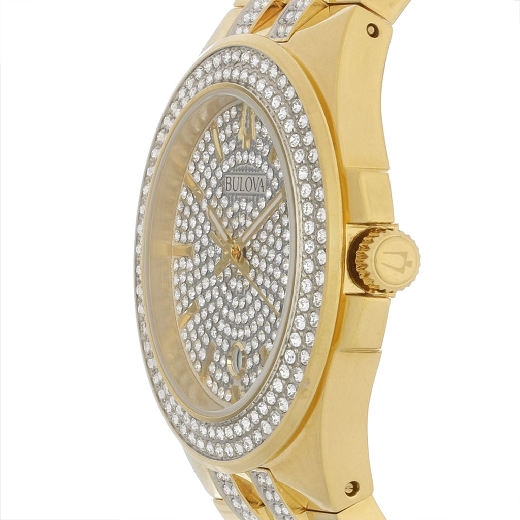 98K102 Reloj Bulova Crystal de hombre correa de metal