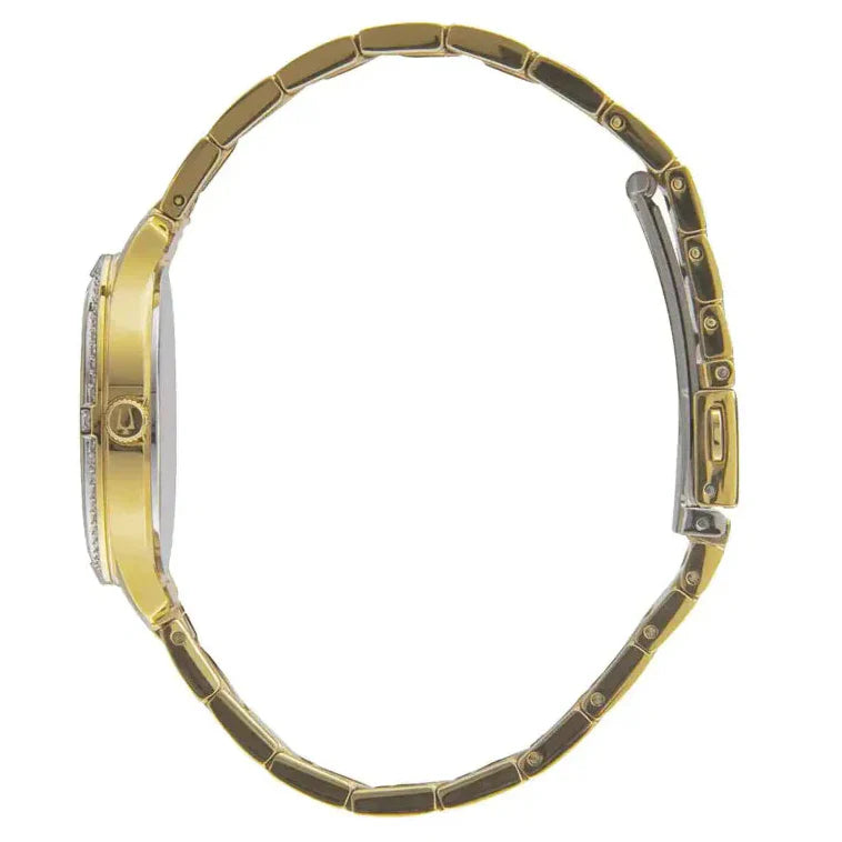 98L274 Reloj Bulova Crystal de dama pulsera de metal
