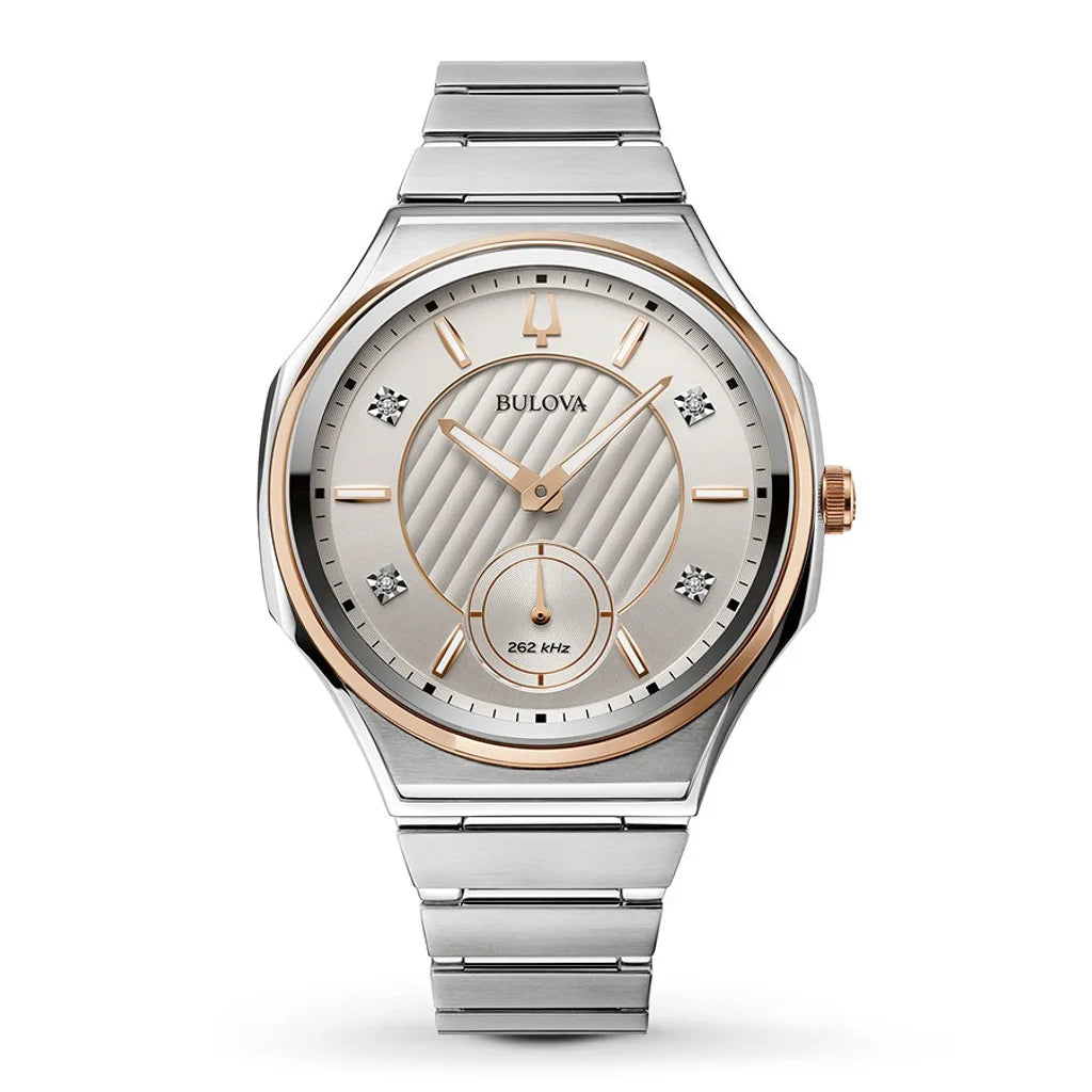 98P182 Reloj Bulova Curv de dama correa de metal