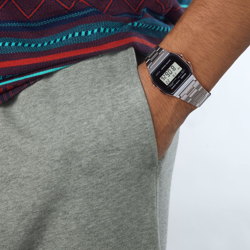 A158W Reloj Casio para hombre pulsera de metal