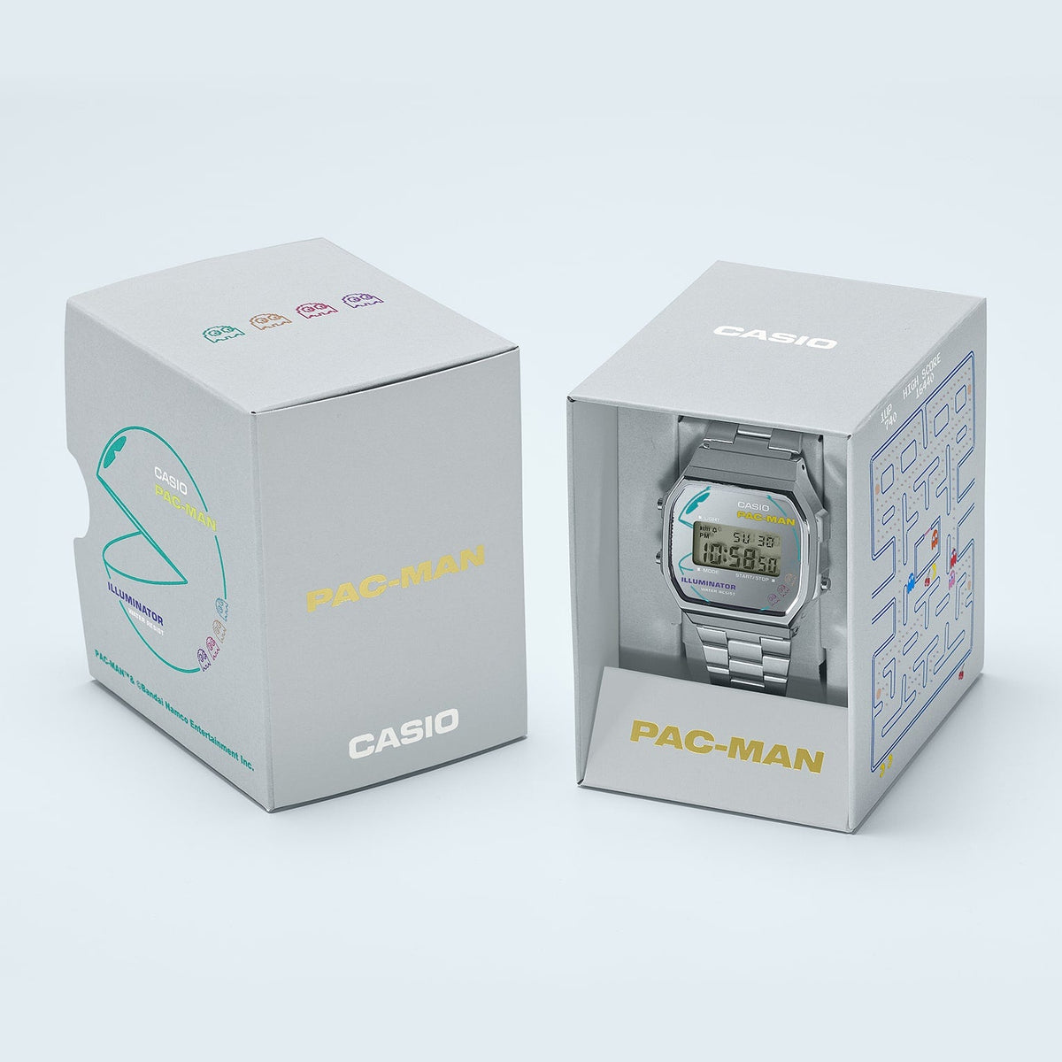 A168WEPC-7A Reloj Casio Pac-Man pulsera de metal