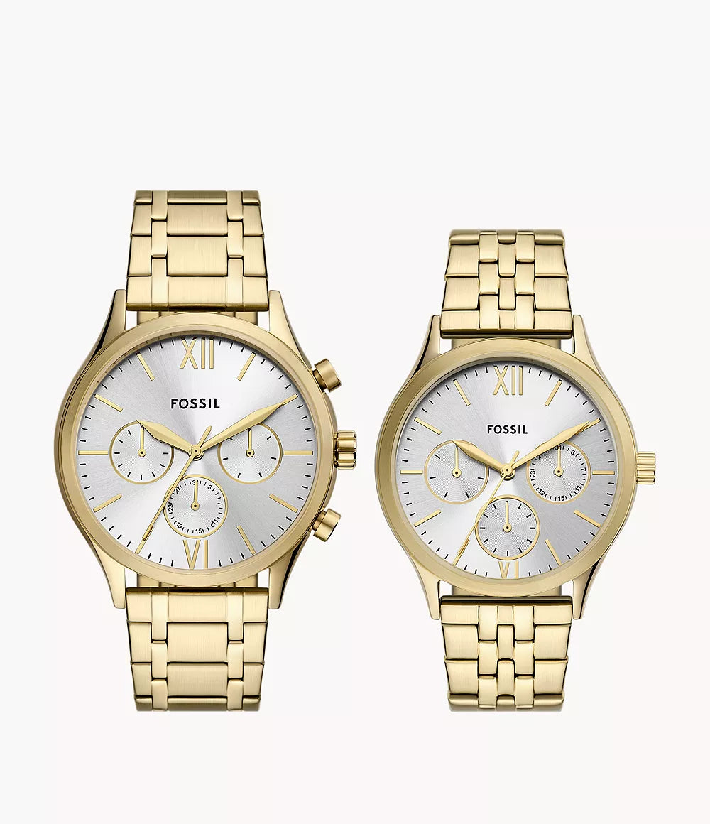 BQ2899SET Set de relojes Fossil para pareja pulsera de metal