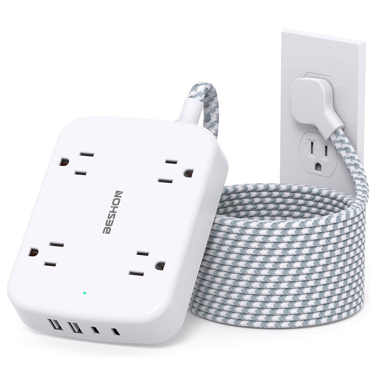 BS921BL Regleta Beshon 4 tomas 4 usb a/c