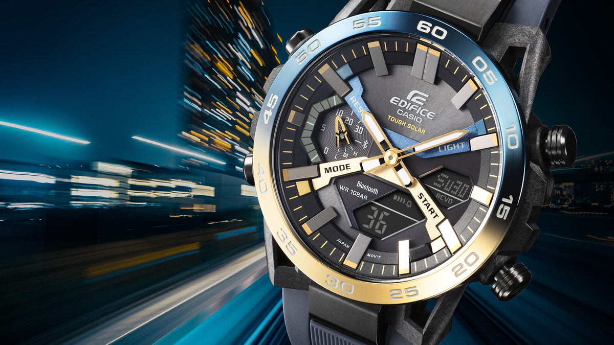 ECB-2000 Reloj Edifice Sospensione de caballero pulsera de silicona