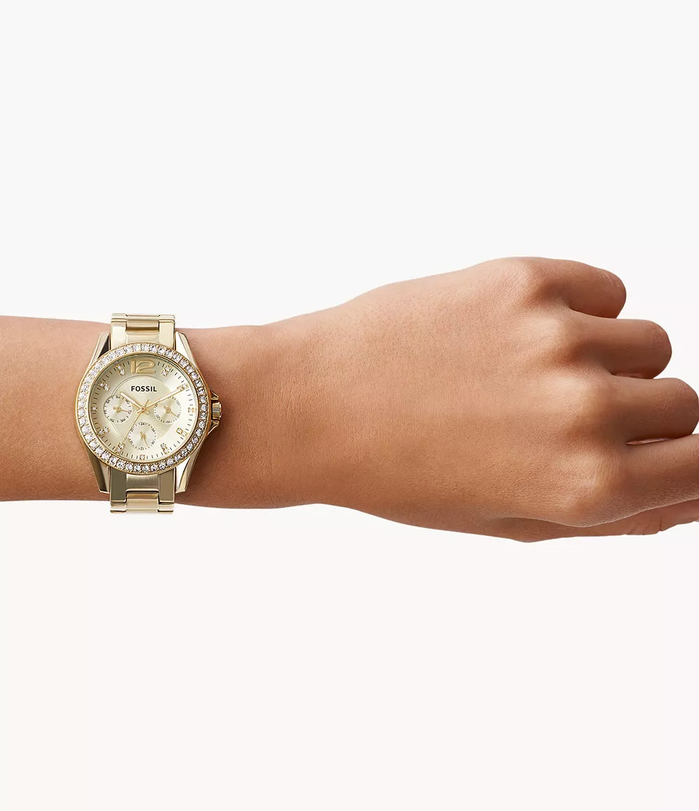 Reloj Fossil Riley de dama correa de acero inoxidable 38 mm
