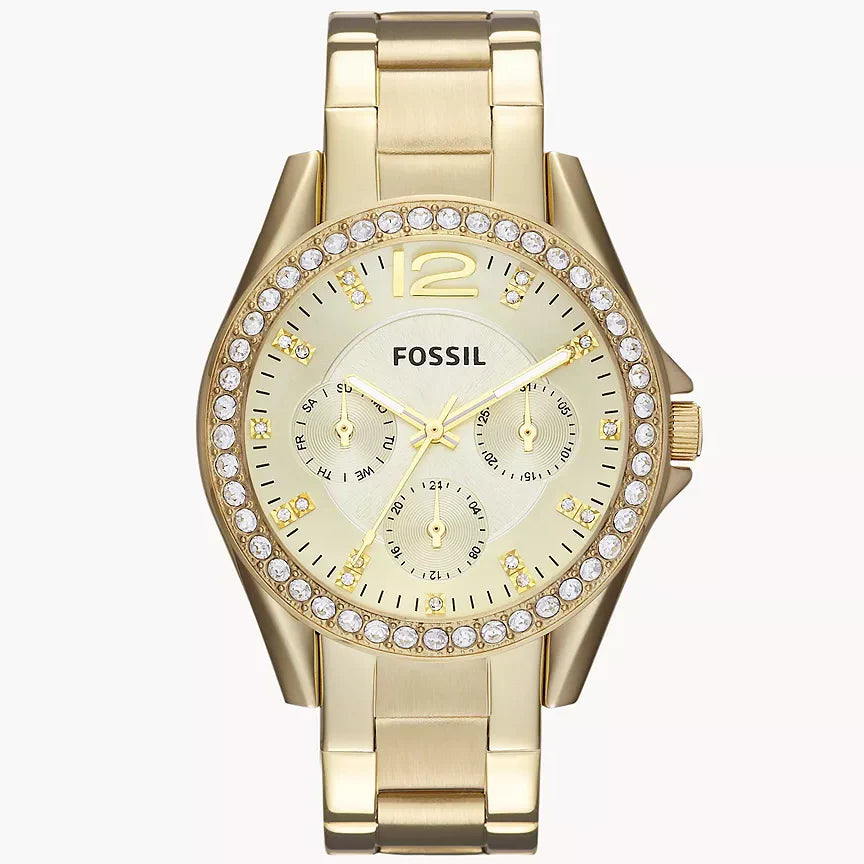 Reloj Fossil Riley de dama correa de acero inoxidable 38 mm