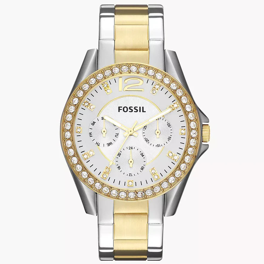 Reloj Fossil Riley de dama correa de acero inoxidable 38 mm
