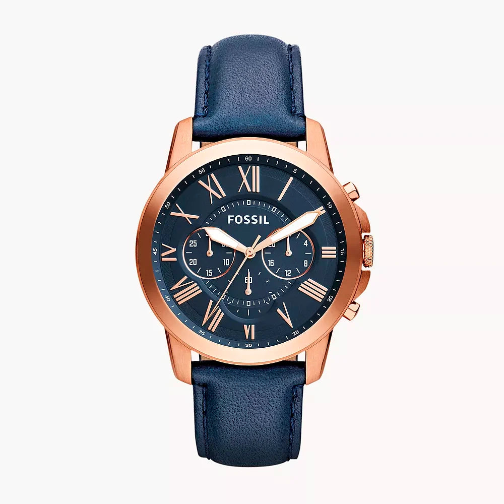 Reloj Fossil Grant de hombre banda de piel 44 mm