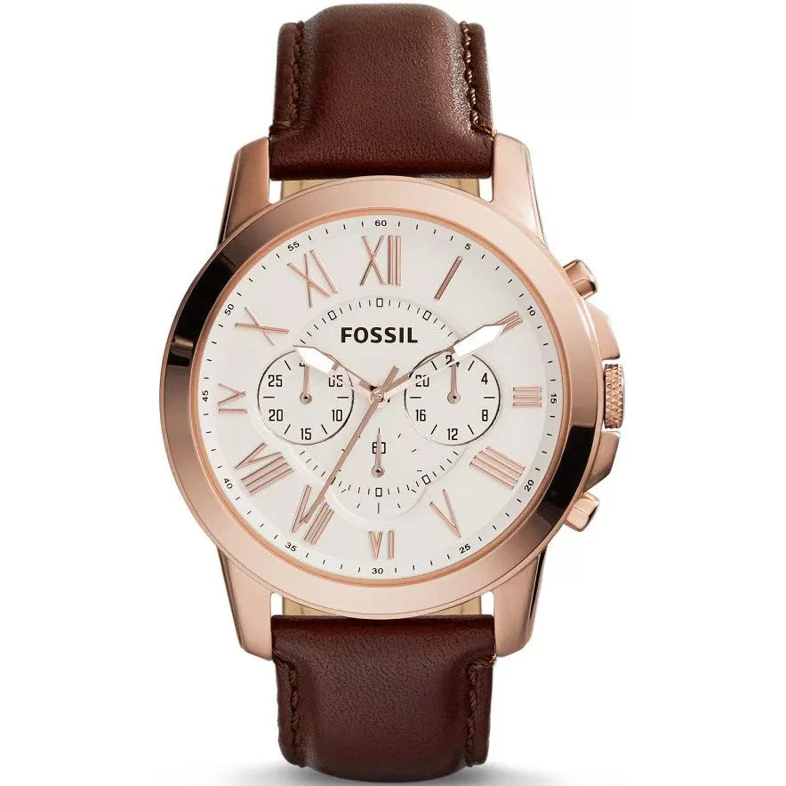 Reloj Fossil Grant de hombre banda de piel 44 mm