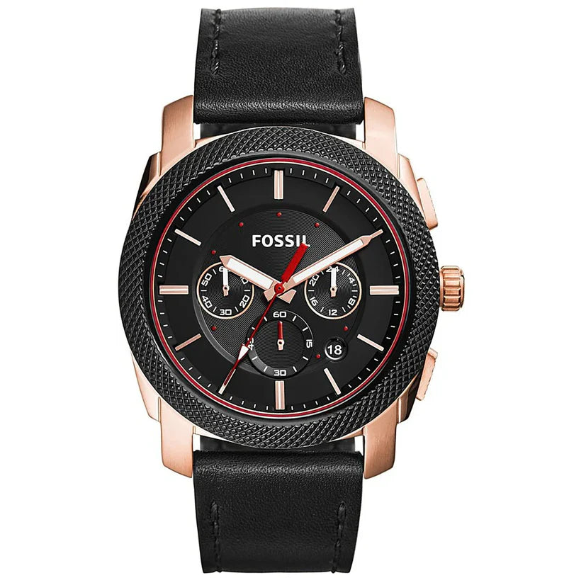 Reloj Fossil Machine de hombre pulsera de piel 46 mm