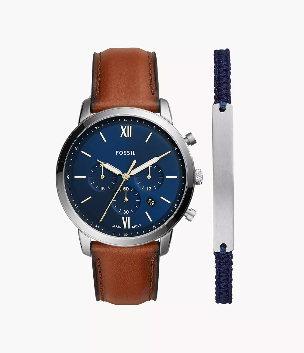 Fossil Neutra reloj Análogo para Caballero Correa de Cuero