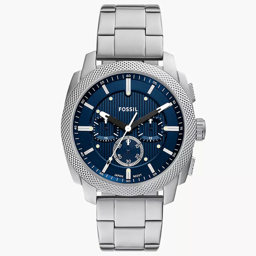 Reloj Fossil Machine de caballero correa de acero inoxidable 45 mm