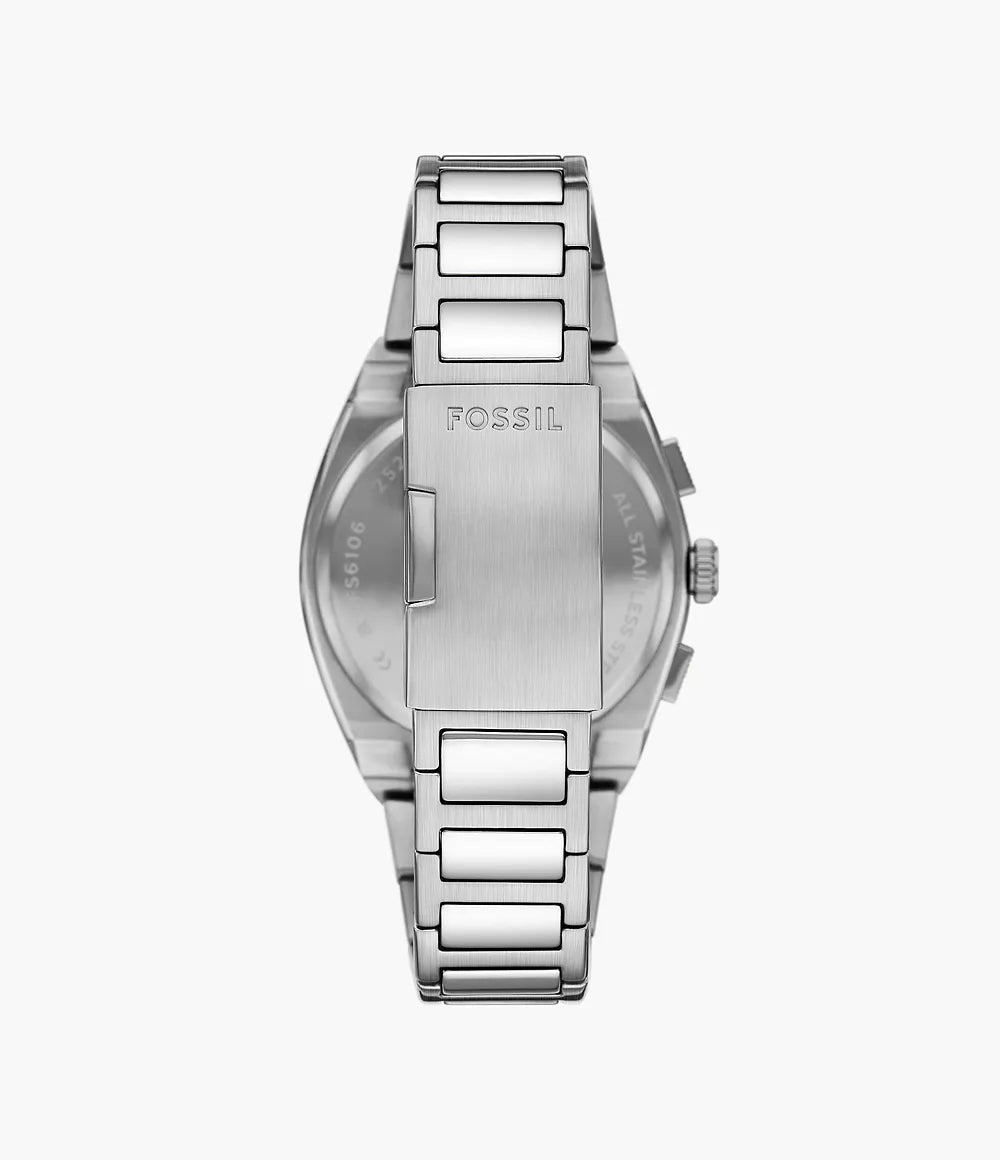 Reloj Fossil Everett Smoke de hombre banda de metal 44 mm