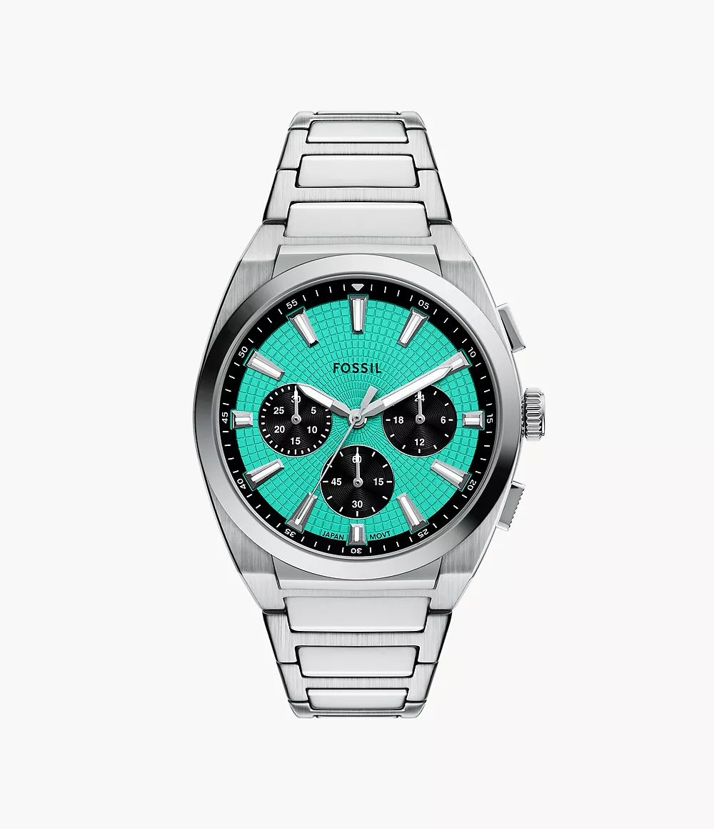 Reloj Fossil Everett Smoke de hombre banda de metal 44 mm