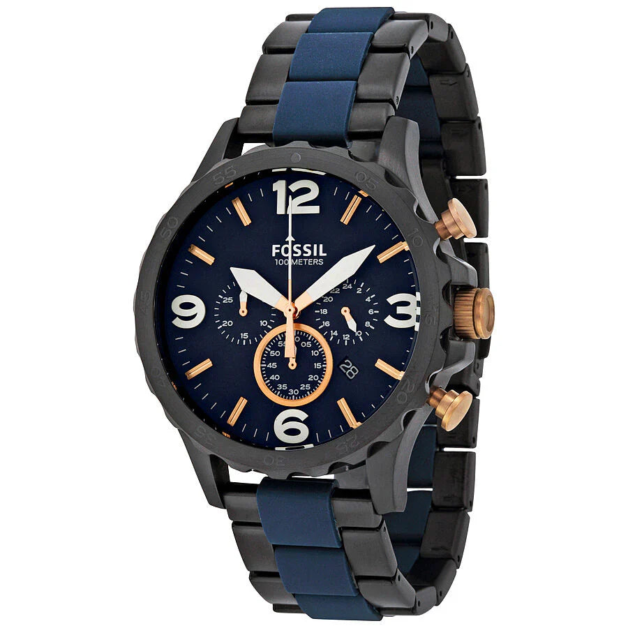 Reloj Fossil Nate de caballero pulsera de metal 50 mm