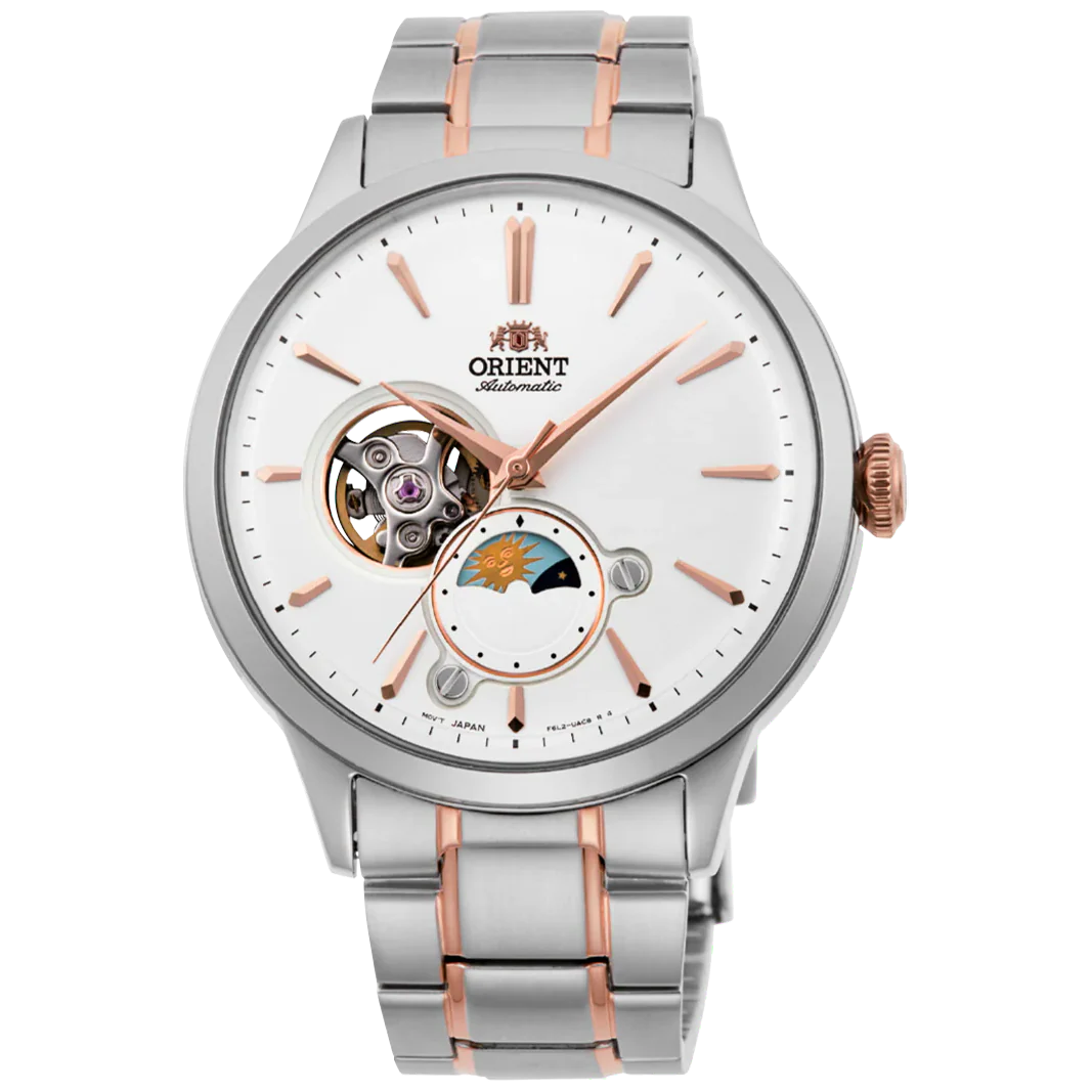RA-AS0101S Reloj Orient Sun and Moon de hombre pulsera de metal