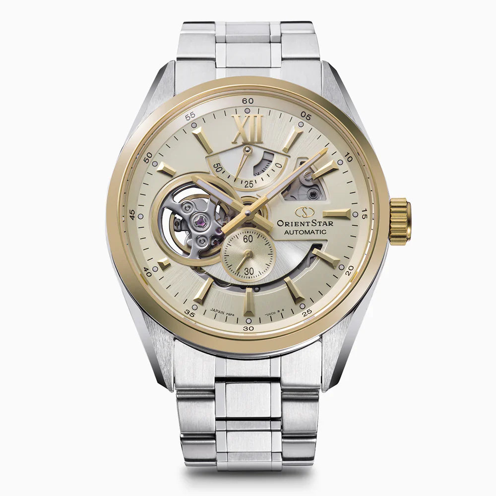 RE-AV0124G Reloj Orient Star Modern Skeleton de hombre correa de metal
