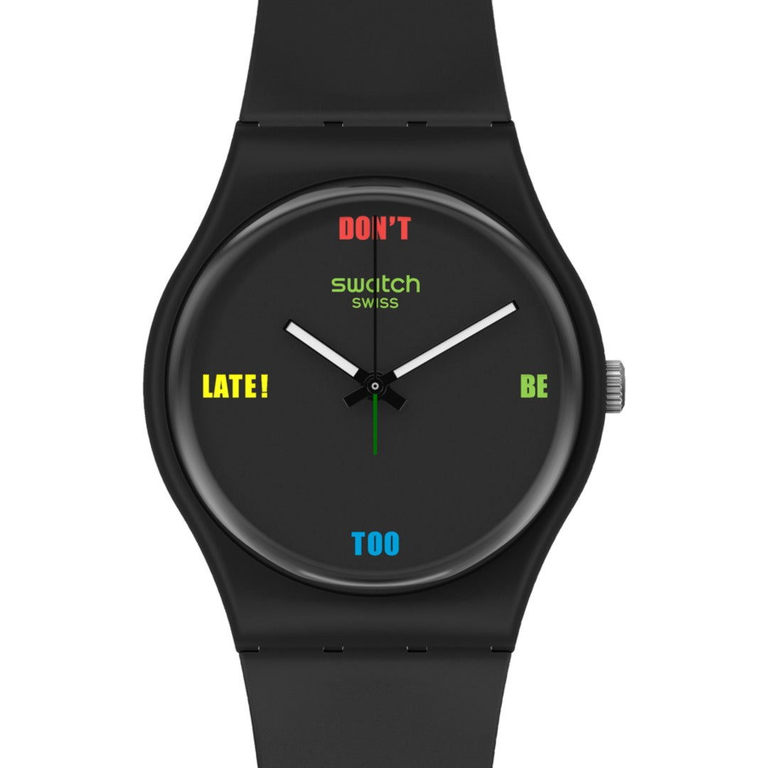 SO28B102 Reloj Swatch Dont Be Too Late unisex banda de resina