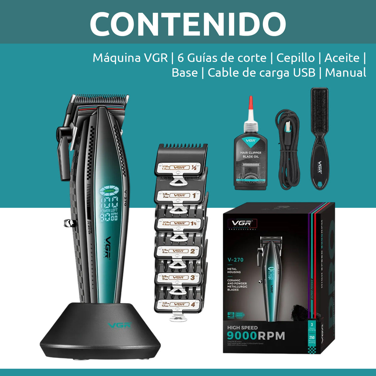 VGR V-270 Máquina Profesional para Corte de Cabello