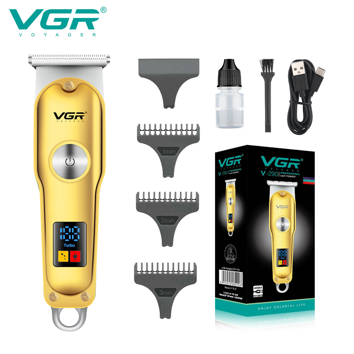 V-290 Rasuradora recargable por USB pantalla LED