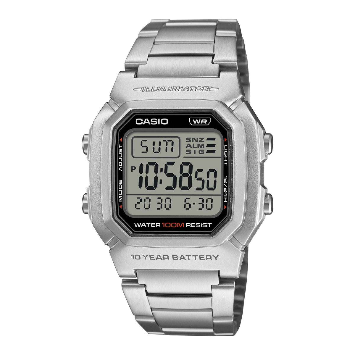 W-800HD-1AV Reloj Casio de hombre correa de metal batería de 10 años