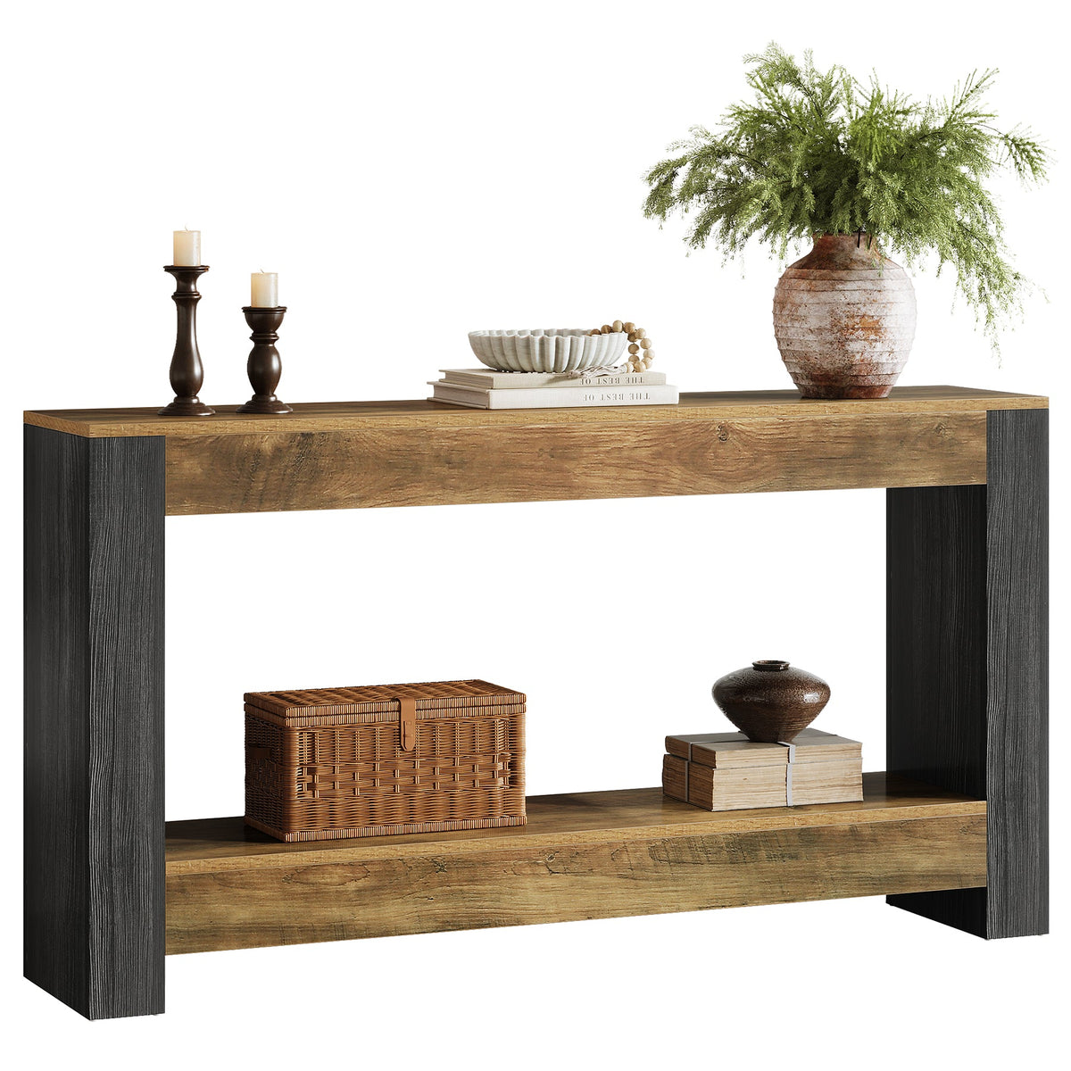 HOGA-F2190 Estantería Tribesigns de madera dos compartimientos