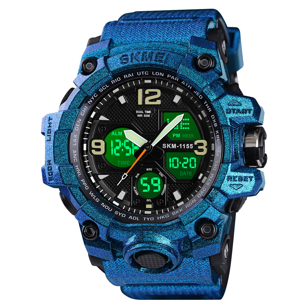 1155 Reloj Skmei para Hombre Pulsera de Caucho Doble hora
