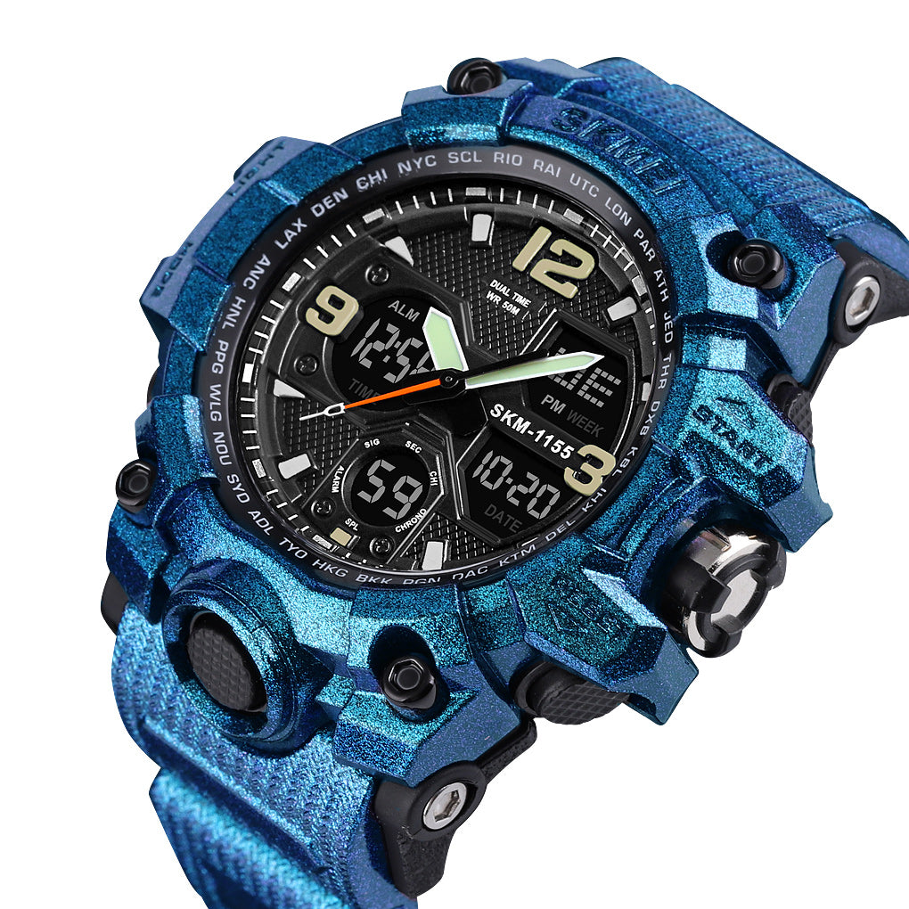1155 Reloj Skmei para Hombre Pulsera de Caucho Doble hora