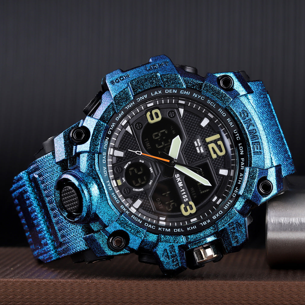 1155 Reloj Skmei para Hombre Pulsera de Caucho Doble hora