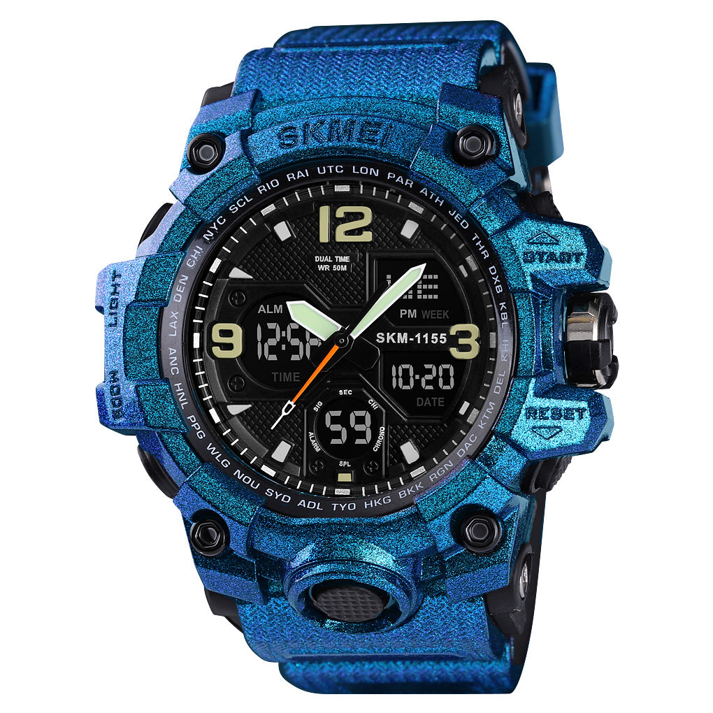1155 Reloj Skmei para Hombre Pulsera de Caucho Doble hora