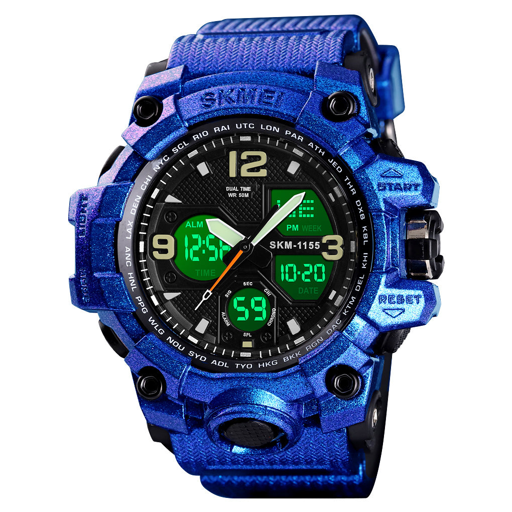 1155 Reloj Skmei para Hombre Pulsera de Caucho Doble hora