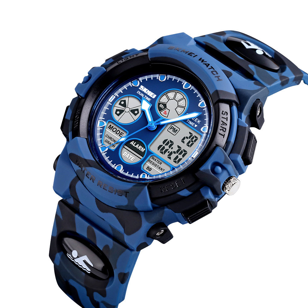 1163 Skmei Reloj para Niños Pulsera de Caucho Doble hora