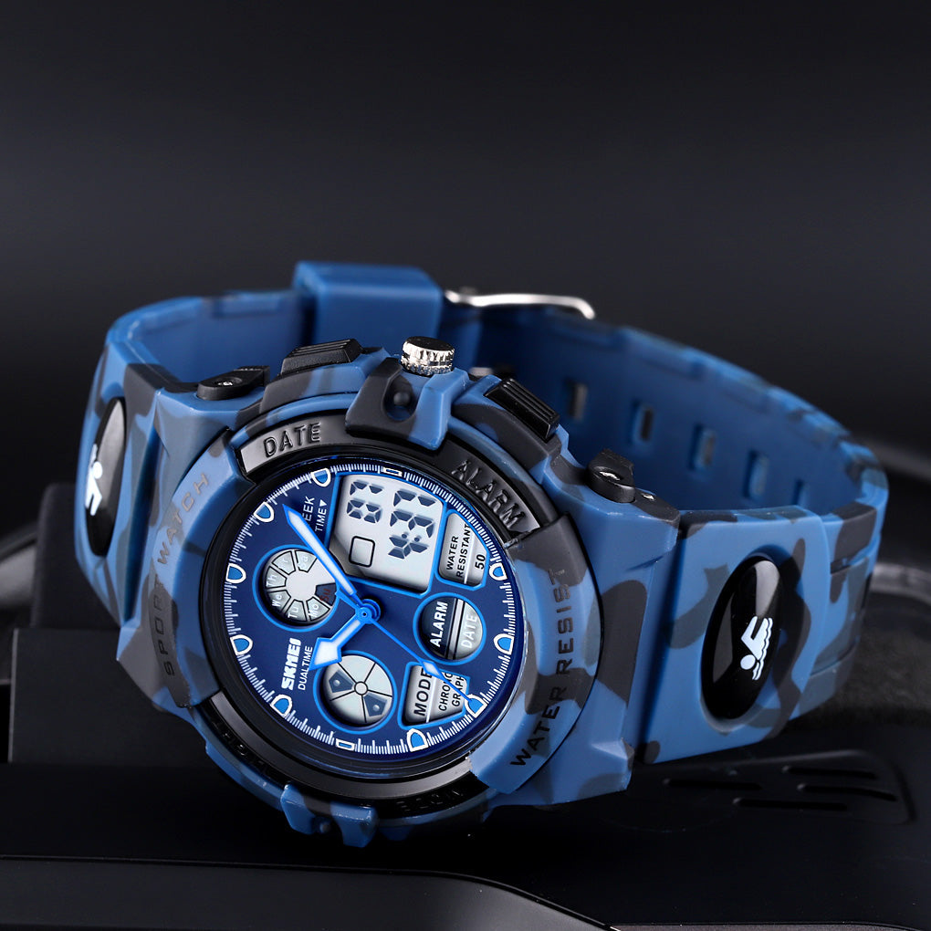 1163 Skmei Reloj para Niños Pulsera de Caucho Doble hora