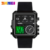 1584L Reloj Skmei para Hombre Pulsera de Caucho Doble hora