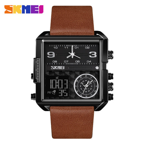 1584L Reloj Skmei para Hombre Pulsera de Caucho Doble hora