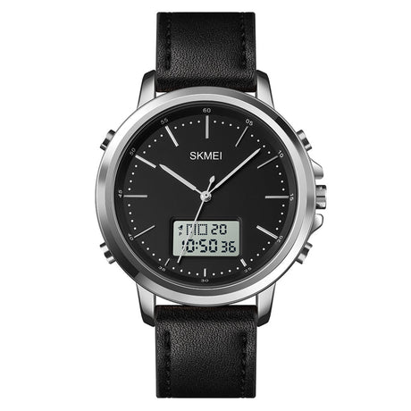 1652 Reloj Skmei para Hombre Pulsera de Cuero Doble hora