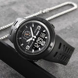 1655 Skmei Reloj para Hombre Pulsera de Caucho Doble hora