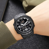 1655 Skmei Reloj para Hombre Pulsera de Caucho Doble hora