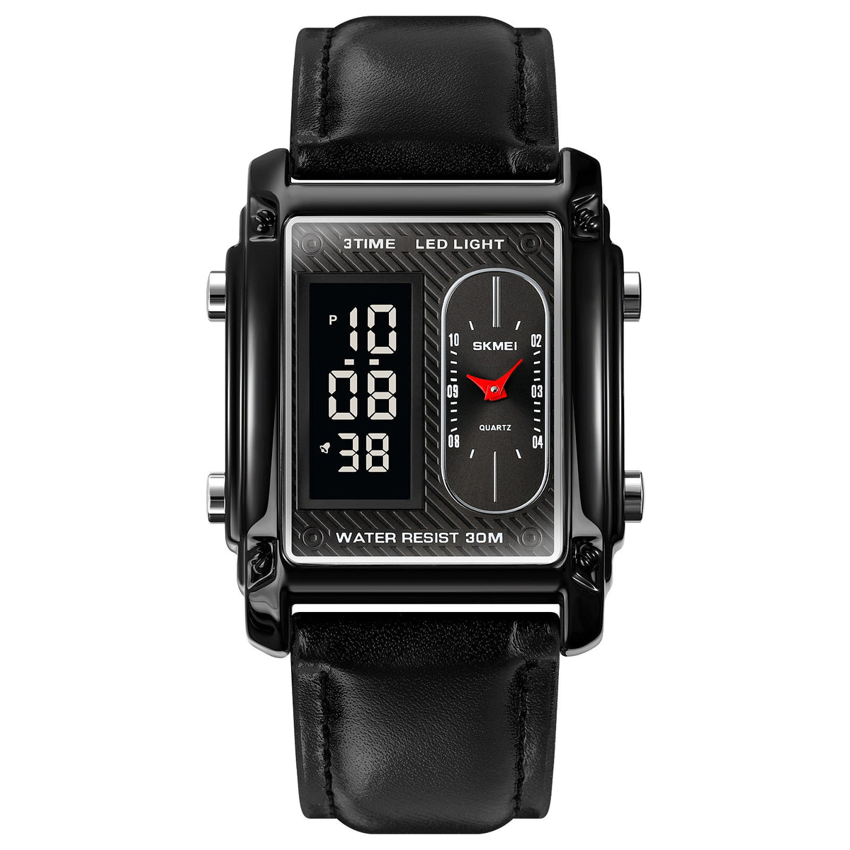 1868l Reloj Skmei para Hombre Pulsera de cuero Doble hora