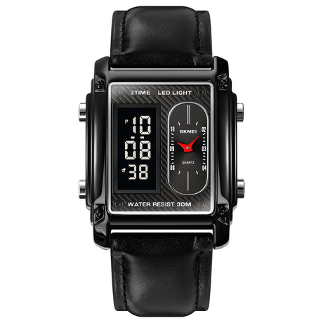1868l Reloj Skmei para Hombre Pulsera de cuero Doble hora