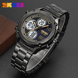 1975S Skmei Reloj para Hombre Pulsera de Metal Doble hora