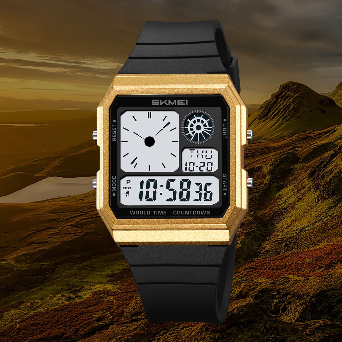 2347 Reloj para caballero pulsera de caucho digital
